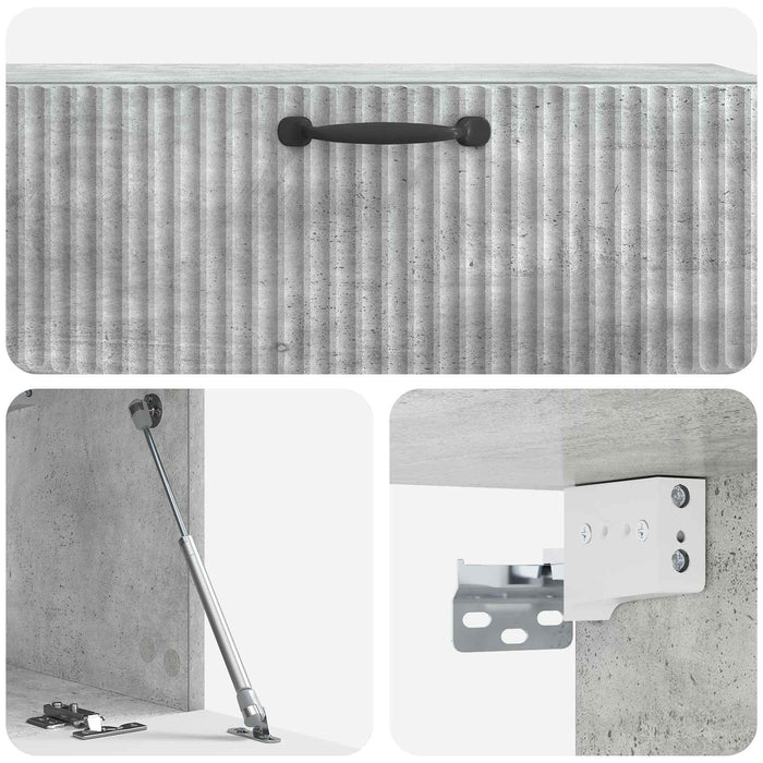 Oglindă TV montată pe perete Gri Beton 98 x 31 x 30 cm - WALTI WALTI