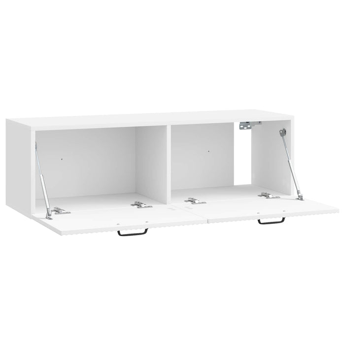 Oglindă TV montată pe perete Alb foarte lucios 98 x 31 x 30 cm - WALTI WALTI
