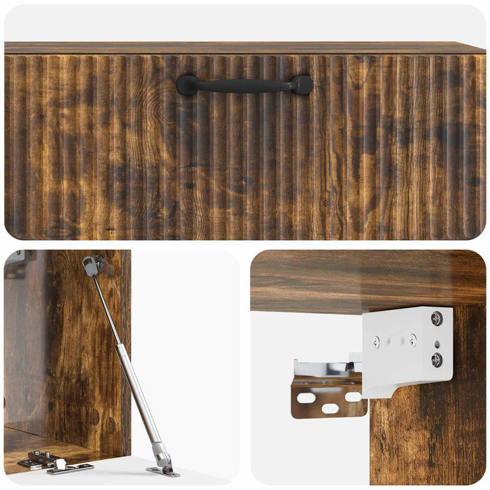 Oglindă TV montată pe perete Stejar fumuriu 98 x 31 x 30 cm - WALTI WALTI