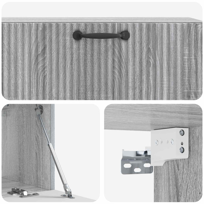 Oglindă TV montată pe perete Sonoma gri 98 x 31 x 30 cm - WALTI WALTI