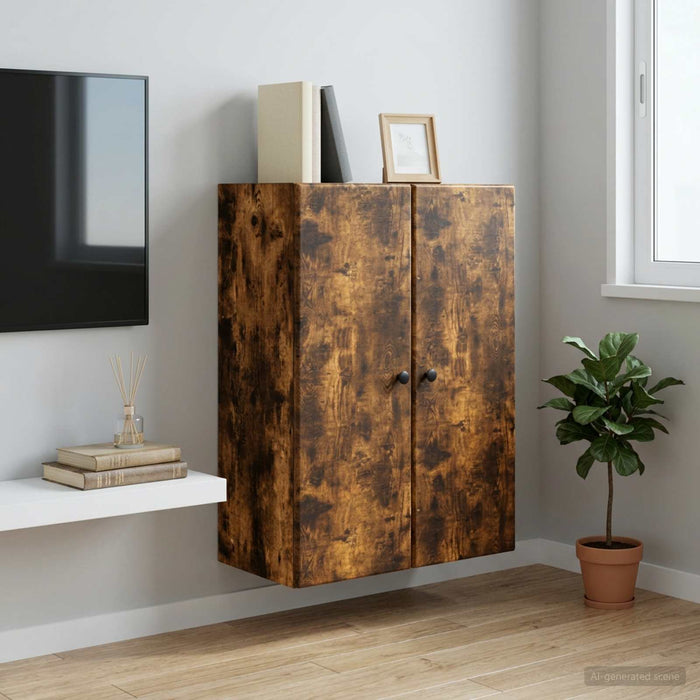 Dulap montat pe perete Stejar fumuriu 66 x 34,5 x 90 cm - WALTI WALTI