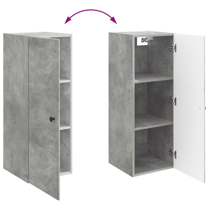 Dulap montat pe perete Gri Beton 33 x 34,5 x 90 cm - WALTI WALTI