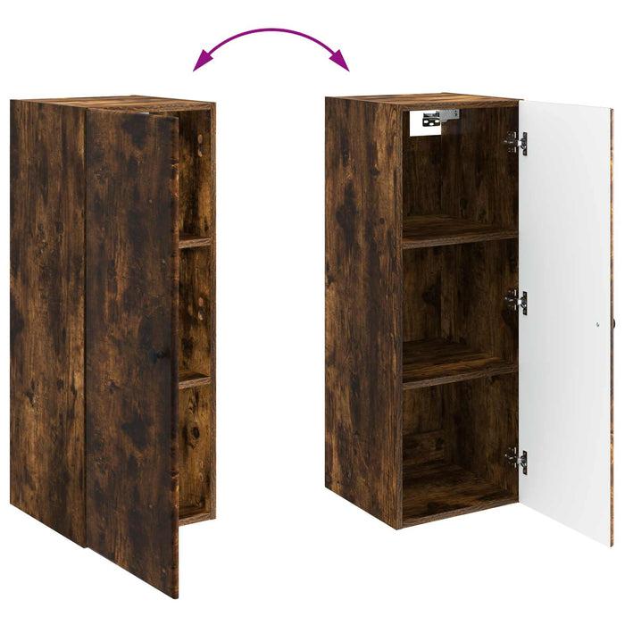 Dulap montat pe perete Stejar fumuriu 33 x 34,5 x 90 cm - WALTI WALTI