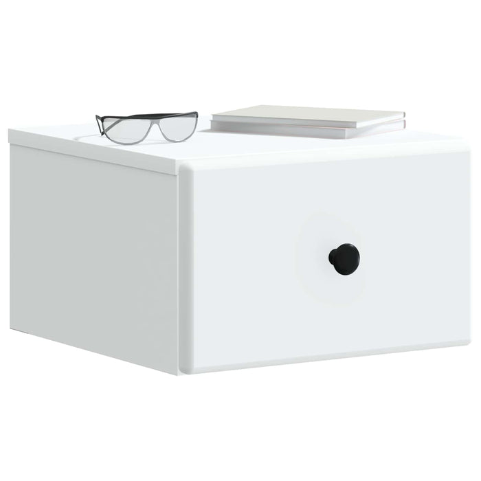 Dulap de noapte suspendat Alb 34,5 x 33 x 20 cm Lemn prelucrat - WALTI WALTI
