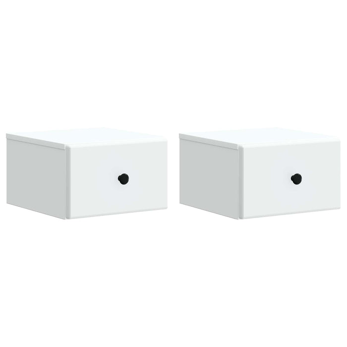 Dulap de noapte suspendat cu sertar 2 pcs Alb 34,5 x 33 x 20 cm - WALTI WALTI