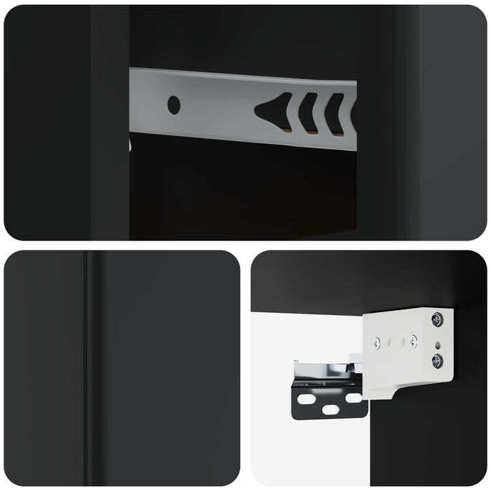 Dulap de noapte suspendat 2 pcs Negru 34,5 x 33 x 20 cm - WALTI WALTI