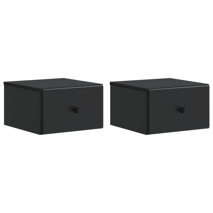 Dulap de noapte suspendat 2 pcs Negru 34,5 x 33 x 20 cm - WALTI WALTI