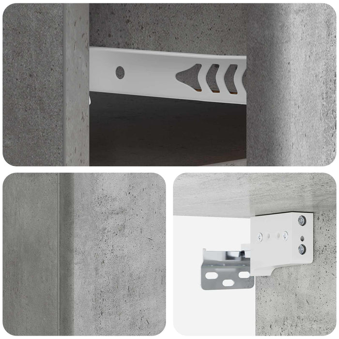 Dulap de noapte suspendat cu sertar Gri Beton 34,5 x 33 x 20 cm - WALTI WALTI