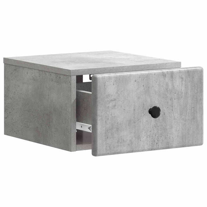 Dulap de noapte suspendat cu sertar Gri Beton 34,5 x 33 x 20 cm - WALTI WALTI