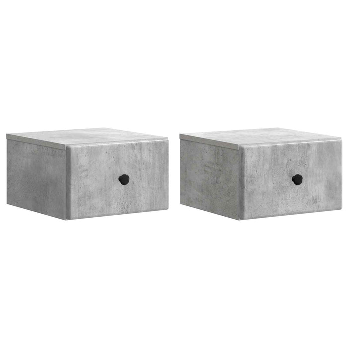 Dulap de noapte suspendat 2 pcs Gri Beton 34,5 x 33 x 20 cm - WALTI WALTI