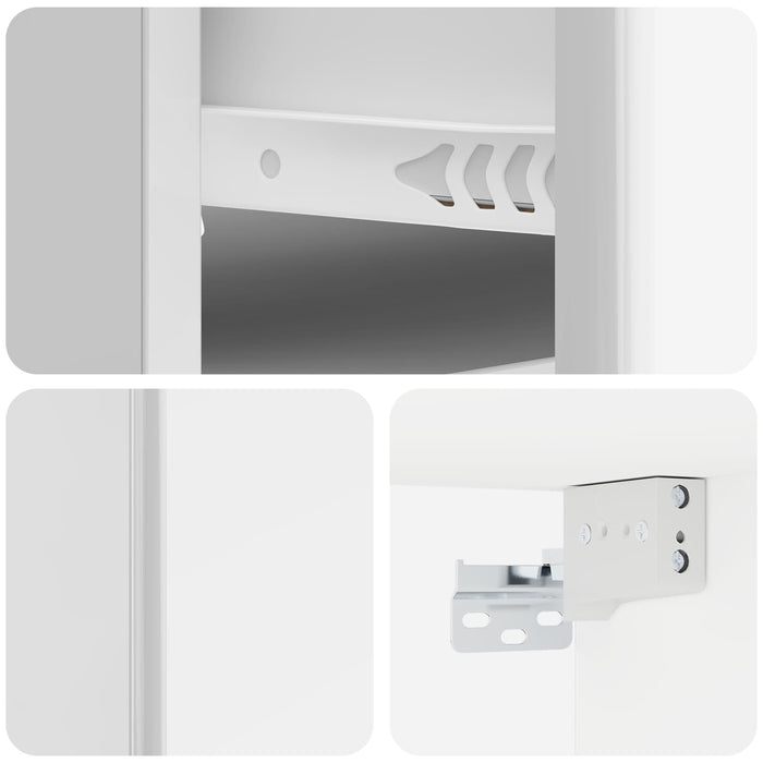 Dulap de noapte suspendat Alb foarte lucios 34,5 x 33 x 20 cm - WALTI WALTI