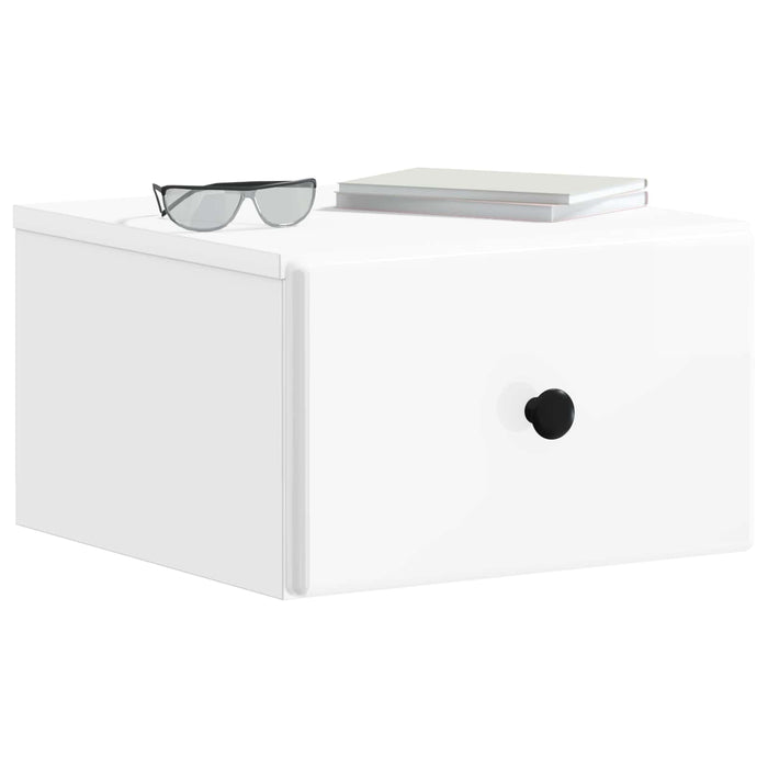 Dulap de noapte suspendat Alb foarte lucios 34,5 x 33 x 20 cm - WALTI WALTI