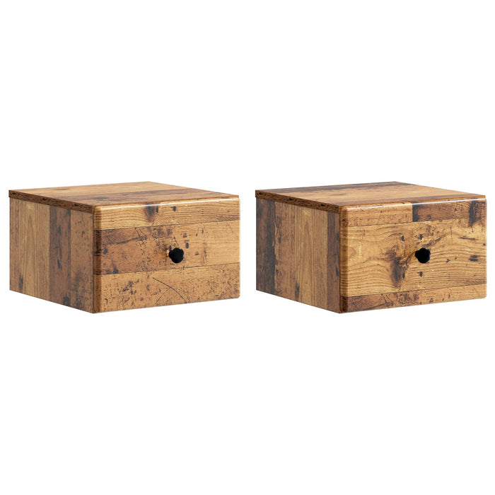 Dulap de noapte suspendat 2 pcs Lemn vechi 34,5 x 33 x 20 cm - WALTI WALTI