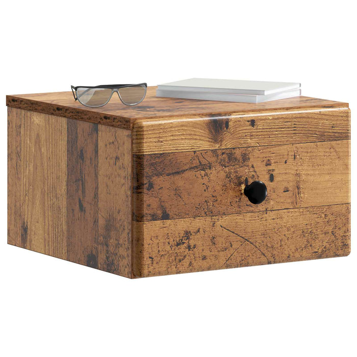 Dulap de noapte suspendat 2 pcs Lemn vechi 34,5 x 33 x 20 cm - WALTI WALTI