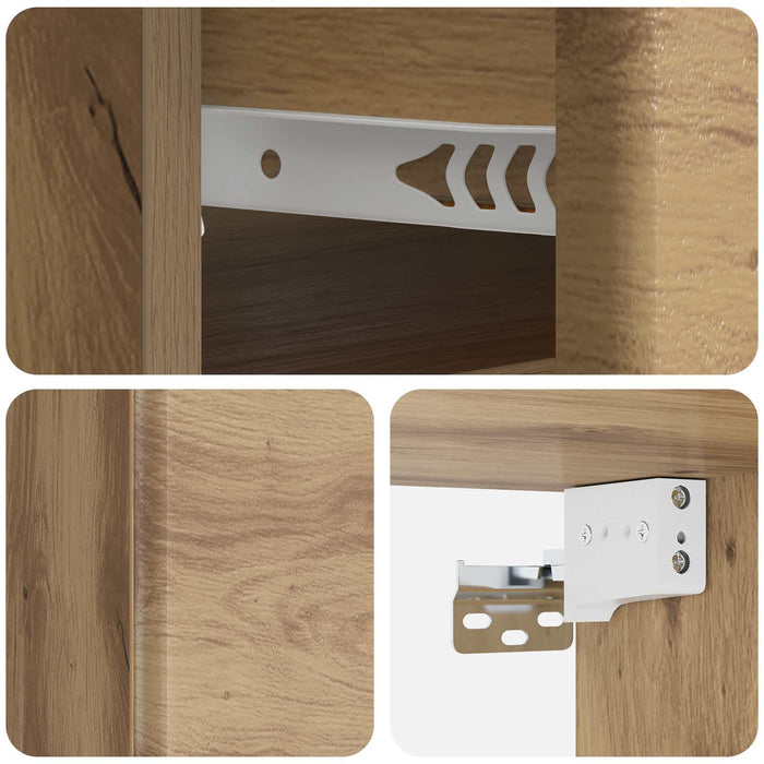 Dulap de noapte suspendat 2 pcs Stejar Artizanal Lemn prelucrat - WALTI WALTI