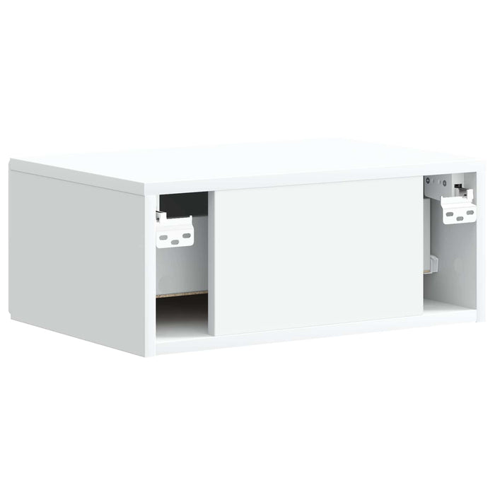 Dulap de noapte suspendat Alb 49 x 34,5 x 20 cm Lemn prelucrat - WALTI WALTI