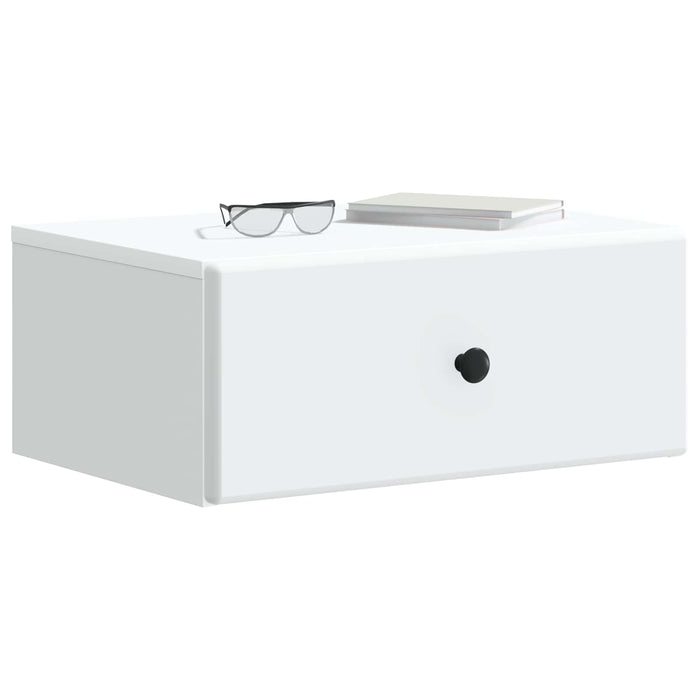 Dulap de noapte suspendat Alb 49 x 34,5 x 20 cm Lemn prelucrat - WALTI WALTI