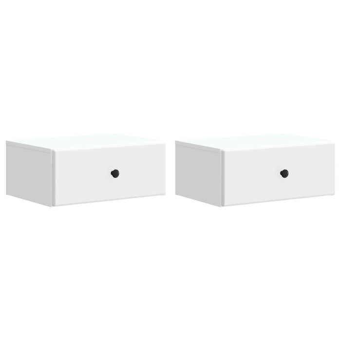 Dulap de noapte suspendat cu sertar 2 pcs Alb 49 x 34,5 x 20 cm - WALTI WALTI