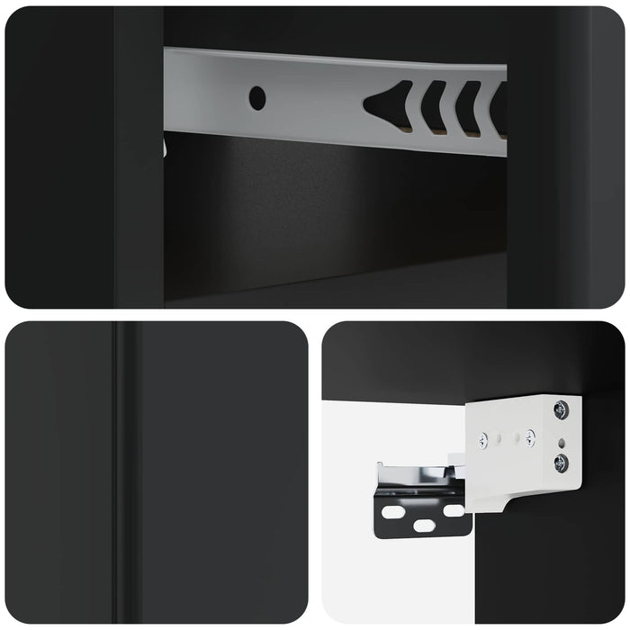 Dulap de noapte suspendat cu sertar Negru 49 x 34,5 x 20 cm - WALTI WALTI