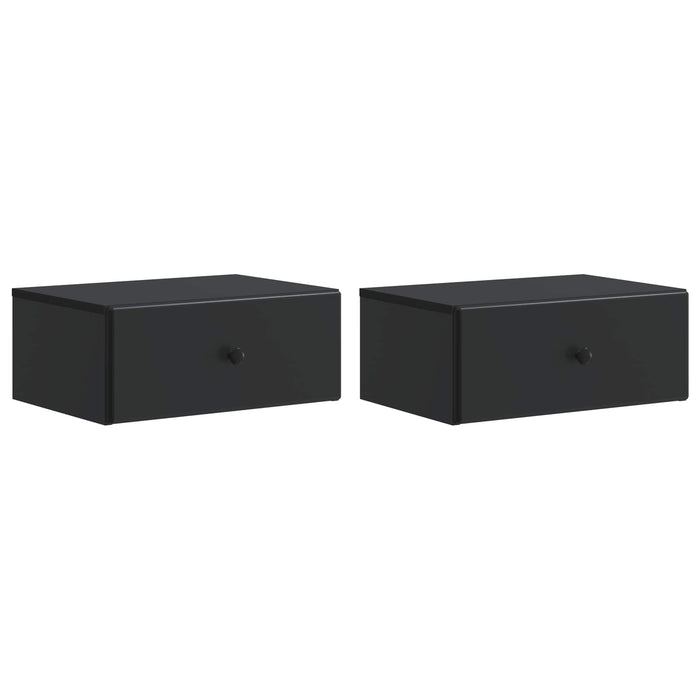 Dulap de noapte suspendat 2 pcs Negru 49 x 34,5 x 20 cm - WALTI WALTI