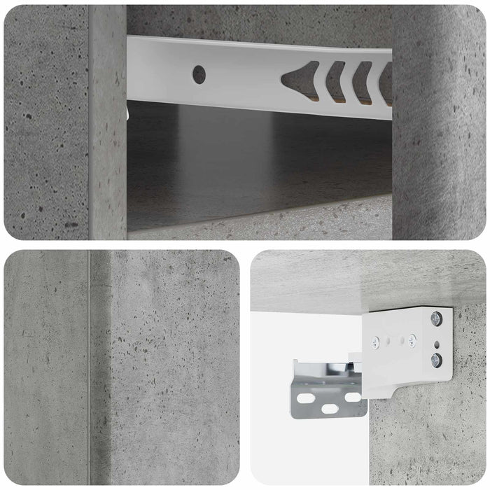 Dulap de noapte suspendat cu sertar Gri Beton 49 x 34,5 x 20 cm - WALTI WALTI