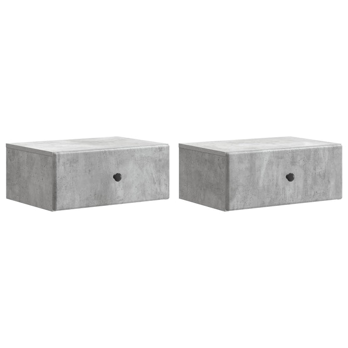 Dulap de noapte suspendat 2 pcs Gri Beton 49 x 34,5 x 20 cm - WALTI WALTI