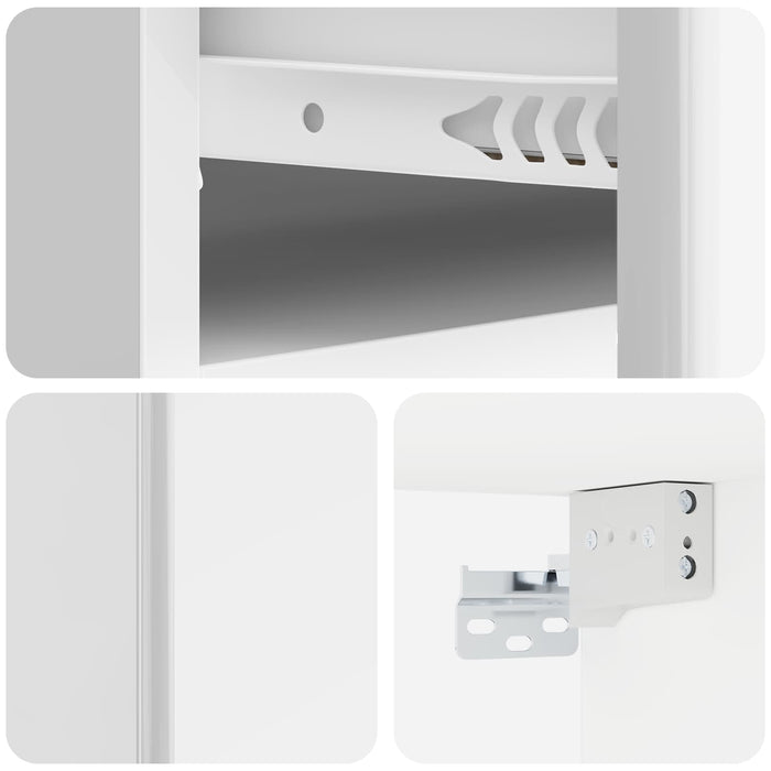 Dulap de noapte suspendat cu sertar 2 pcs Alb foarte lucios - WALTI WALTI