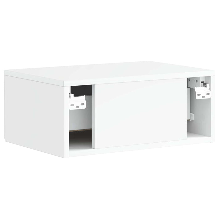 Dulap de noapte suspendat cu sertar 2 pcs Alb foarte lucios - WALTI WALTI