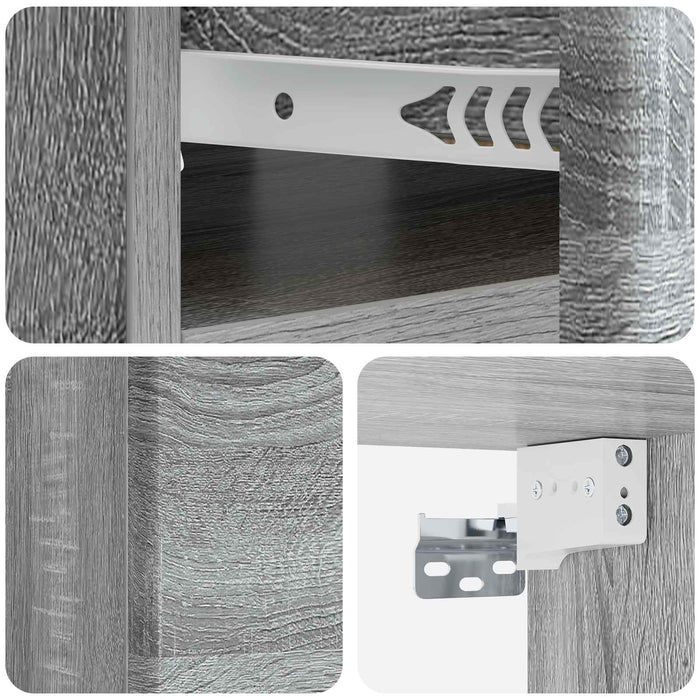Dulap de noapte suspendat 2 pcs Sonoma gri 49 x 34,5 x 20 cm - WALTI WALTI