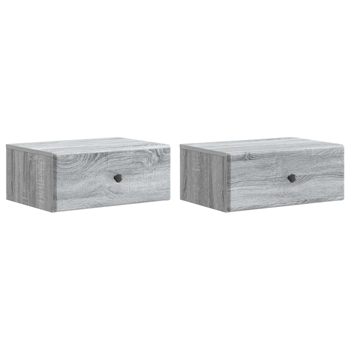 Dulap de noapte suspendat 2 pcs Sonoma gri 49 x 34,5 x 20 cm - WALTI WALTI