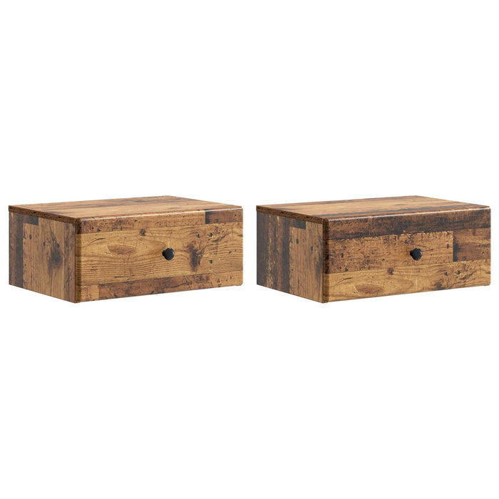 Dulap de noapte suspendat 2 pcs Lemn vechi 49 x 34,5 x 20 cm - WALTI WALTI