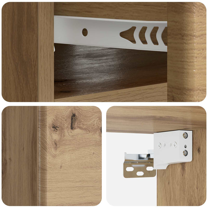 Dulap de noapte suspendat 2 pcs Stejar Artizanal Lemn prelucrat - WALTI WALTI