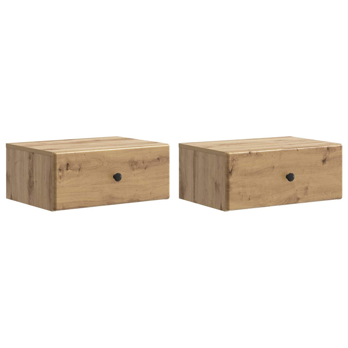 Dulap de noapte suspendat 2 pcs Stejar Artizanal Lemn prelucrat - WALTI WALTI