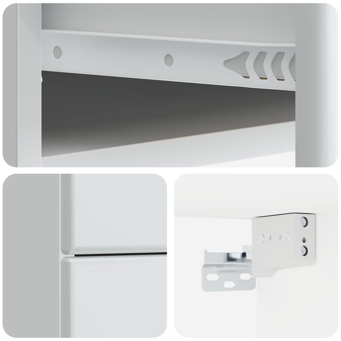 Dulap de noapte suspendat Alb 34,5 x 33 x 40 cm Lemn prelucrat - WALTI WALTI