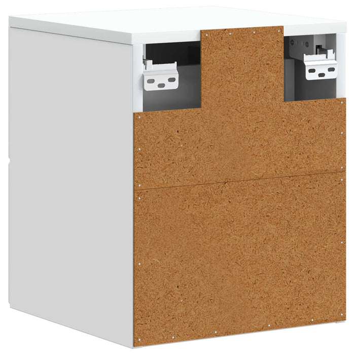 Dulap de noapte suspendat Alb 34,5 x 33 x 40 cm Lemn prelucrat - WALTI WALTI