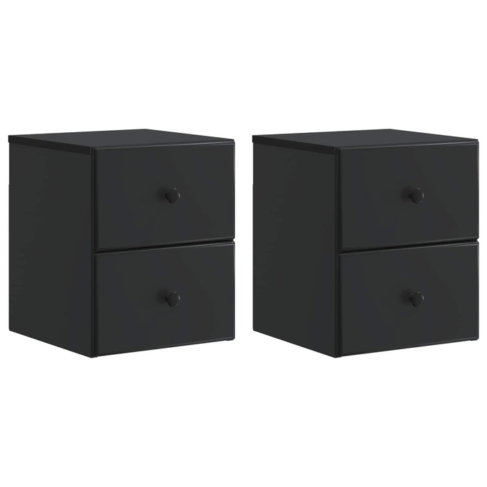 Dulap de noapte suspendat 2 pcs Negru 34,5 x 33 x 40 cm - WALTI WALTI
