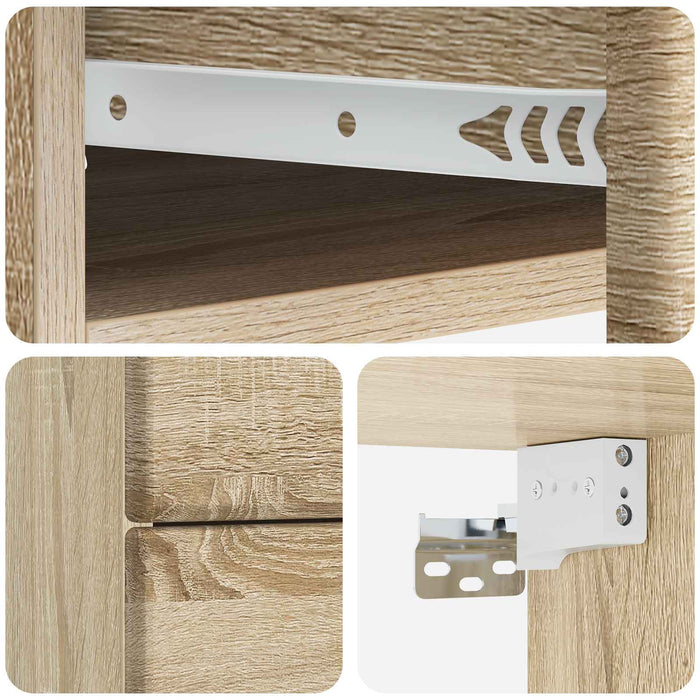 Dulap de noapte suspendat 2 pcs Stejar Sonoma 34,5 x 33 x 40 cm - WALTI WALTI