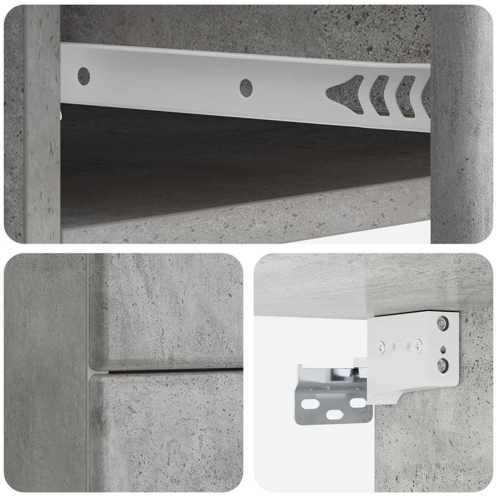 Dulap de noapte suspendat cu sertar Gri Beton 34,5 x 33 x 40 cm - WALTI WALTI