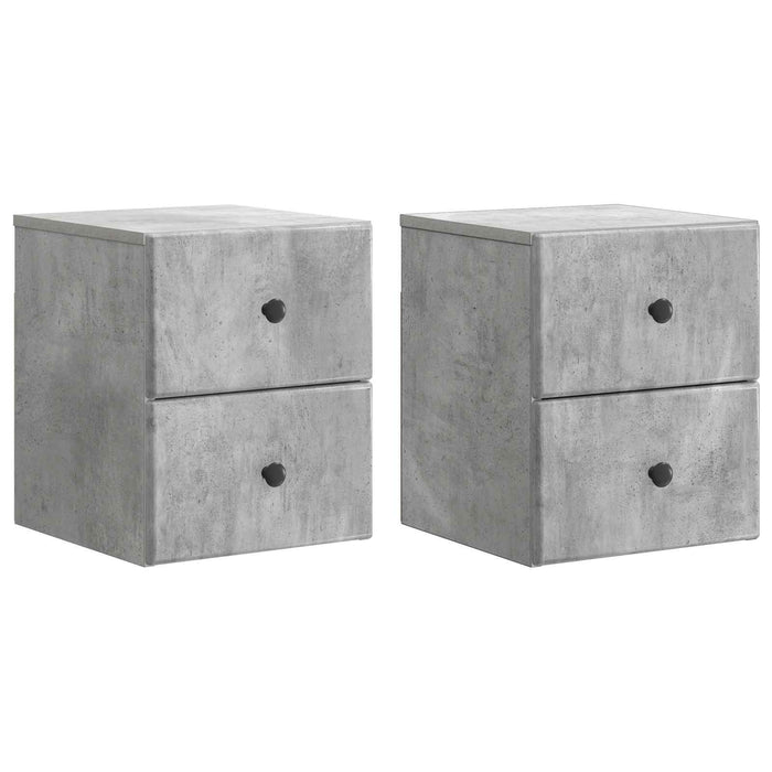 Dulap de noapte suspendat 2 pcs Gri Beton 34,5 x 33 x 40 cm - WALTI WALTI