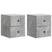 Dulap de noapte suspendat 2 pcs Gri Beton 34,5 x 33 x 40 cm - WALTI WALTI