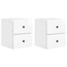 Dulap de noapte suspendat cu sertar 2 pcs Alb foarte lucios - WALTI WALTI