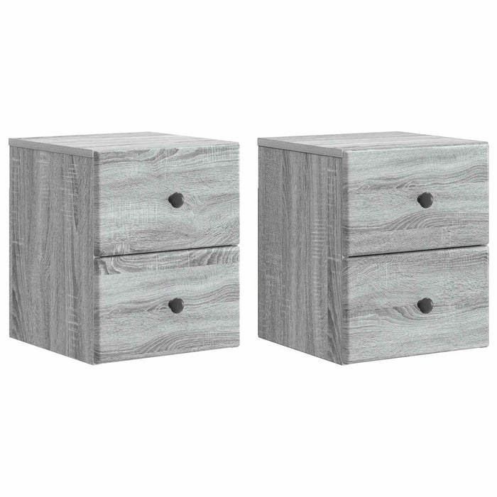 Dulap de noapte suspendat 2 pcs Sonoma gri 34,5 x 33 x 40 cm - WALTI WALTI
