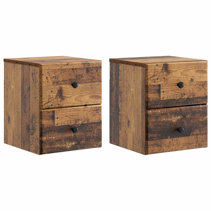 Dulap de noapte suspendat 2 pcs Lemn vechi 34,5 x 33 x 40 cm - WALTI WALTI