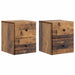 Dulap de noapte suspendat 2 pcs Lemn vechi 34,5 x 33 x 40 cm - WALTI WALTI