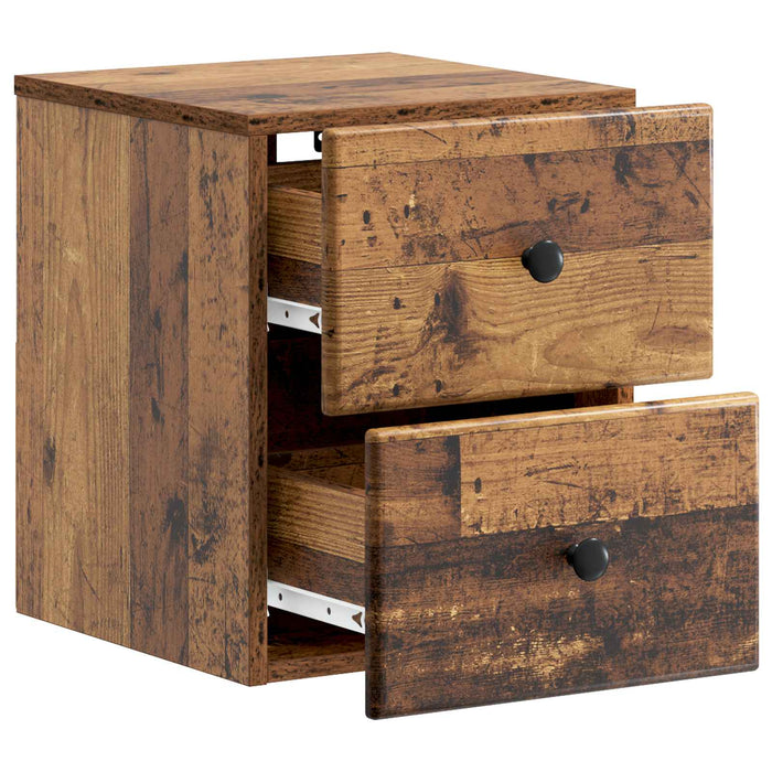 Dulap de noapte suspendat 2 pcs Lemn vechi 34,5 x 33 x 40 cm - WALTI WALTI