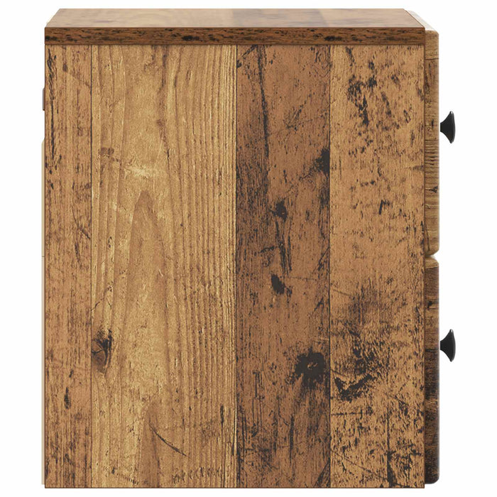 Dulap de noapte suspendat 2 pcs Lemn vechi 34,5 x 33 x 40 cm - WALTI WALTI