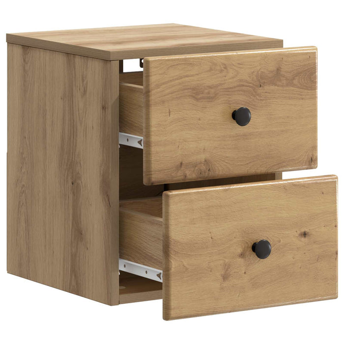 Dulap de noapte suspendat 2 pcs Stejar Artizanal Lemn prelucrat - WALTI WALTI