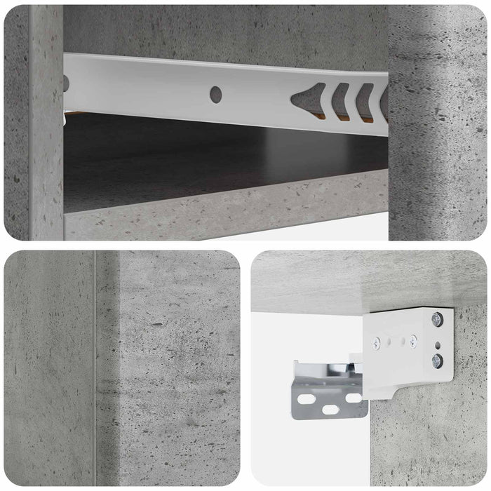Masă laterală montată pe perete Gri Beton 59 x 34,5 x 17 cm - WALTI WALTI