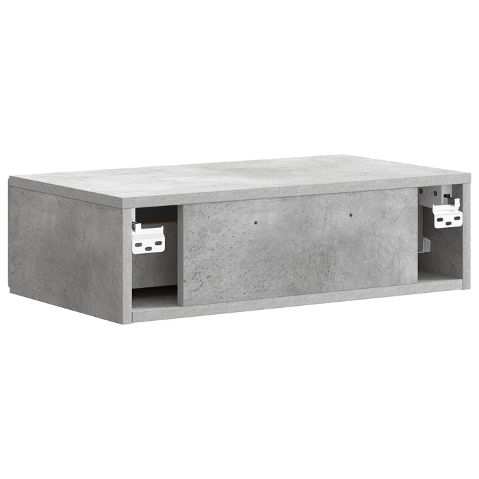 Masă laterală montată pe perete Gri Beton 59 x 34,5 x 17 cm - WALTI WALTI