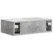 Masă laterală montată pe perete Gri Beton 59 x 34,5 x 17 cm - WALTI WALTI